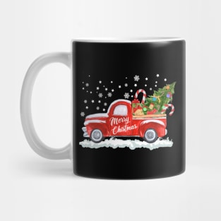 Merry Christmas Retro Vintage Red Truck Mug